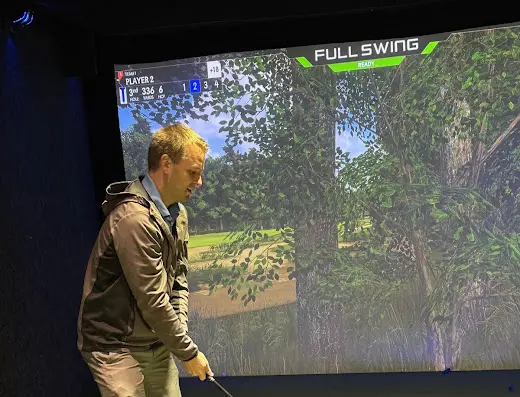 Golf simulator bay at The Back Nine Golf | Warner Robins, GA in Bonaire