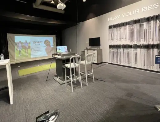 Inside Golf Galaxy Cary - indoor golf simulator venue