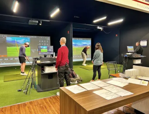 Inside Golf Galaxy Dayton - indoor golf simulator venue