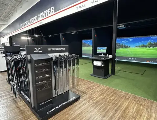 Inside Golf Galaxy Evansville - indoor golf simulator venue