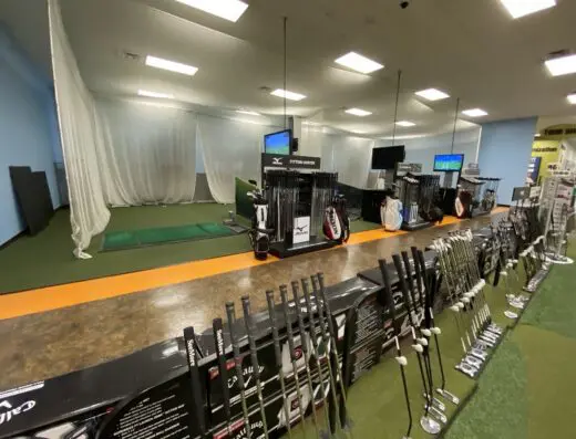 Inside Golf Galaxy San Jose - indoor golf simulator venue