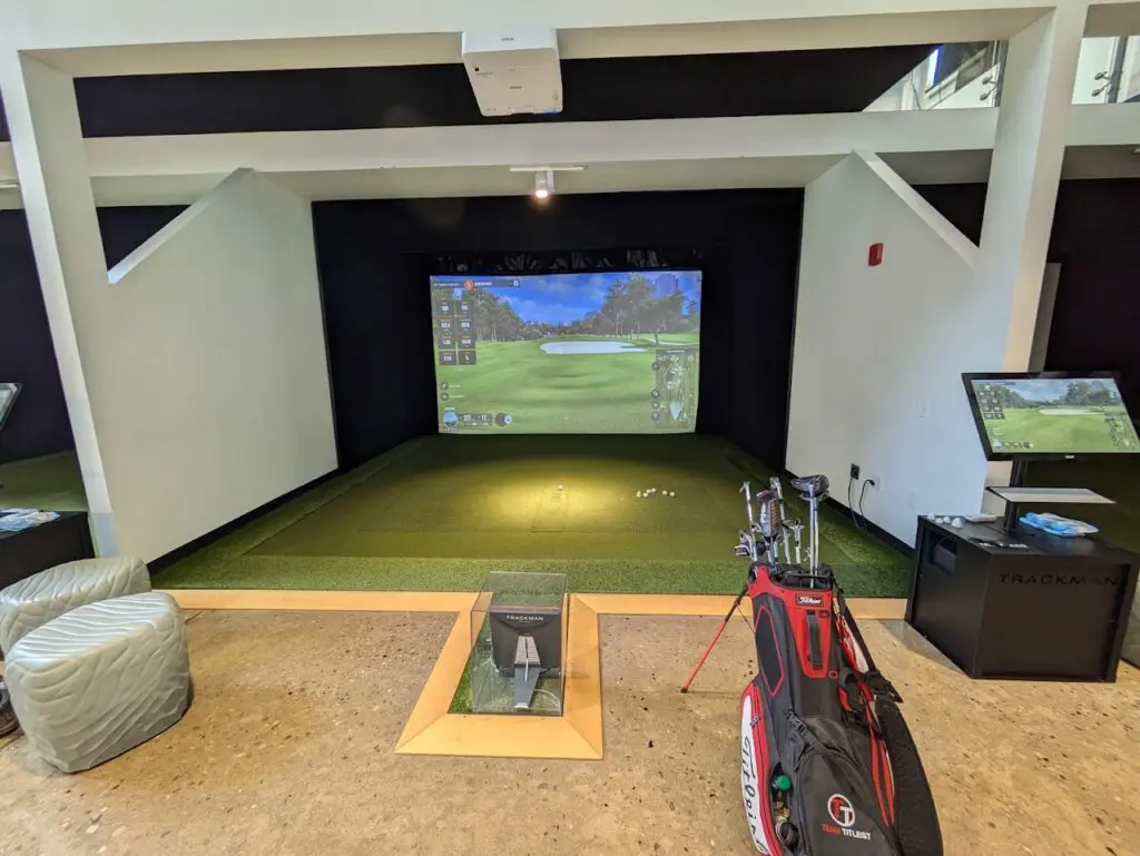 TrackMan practice bay at OnPar Now in Pittsburgh