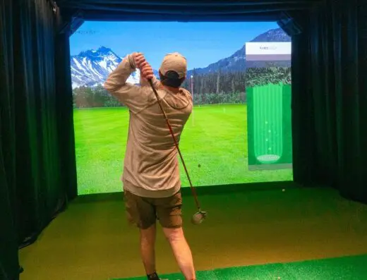 Inside Ralph’s Rec Center - indoor golf in Richmond, VT