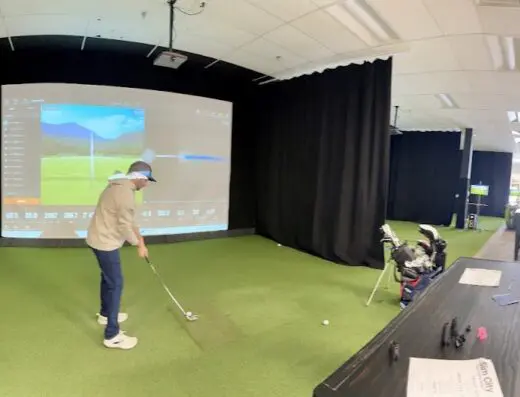 Inside Simcity indoor golf simulator - indoor golf in Bangor, ME