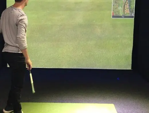 Inside SLove Health Club - indoor golf in Saranac Lake, NY