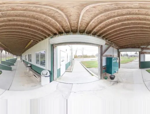 Inside the range dome at Swing Rite Golf Center in Lima, OH