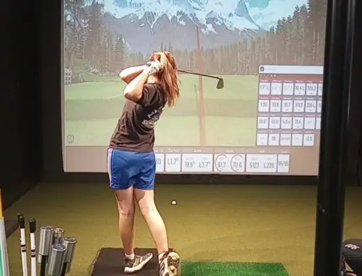 Student at the screen at SWS Golf Performance in Nixa, MO