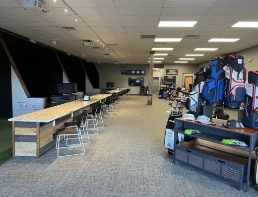 Inside Tilbury Golf Academy - indoor golf in Fremont, IN
