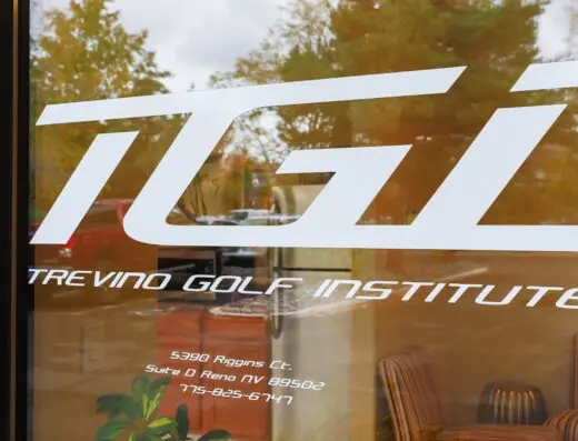 Fitting studio with launch monitor at Trevino Golf Institute in Reno, NV