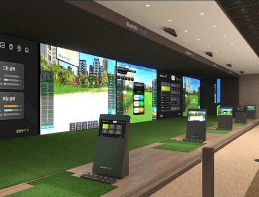 Golf simulator bay at GolfPark in Annandale