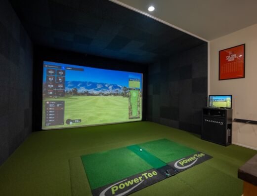 Golf simulator bay at Indoor Golf at Chris Cote's Golf Shop in Portland