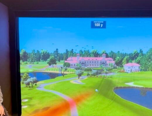 Simulator screen at Play-a-Round Golf Ardmore in Ardmore, PA