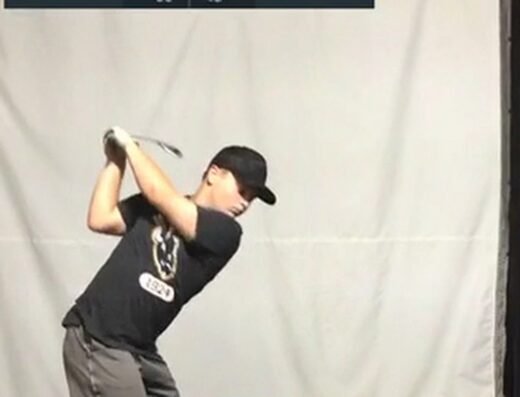 Golfer swinging in a bay at SWS Golf Performance in Nixa, MO