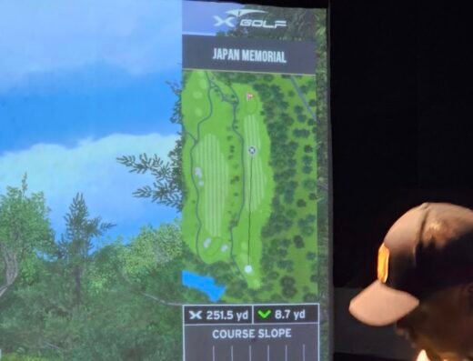 Simulator bay screen at X-Golf Garnet Valley in West Chester, PA